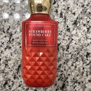 Bath & Body Works Strawberry Pound Cake Body Lotion - Red